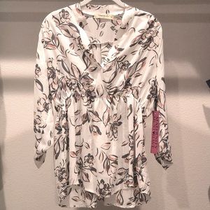 NWT Liberty Love Maternity Abstract Floral Blouse, Sz Med